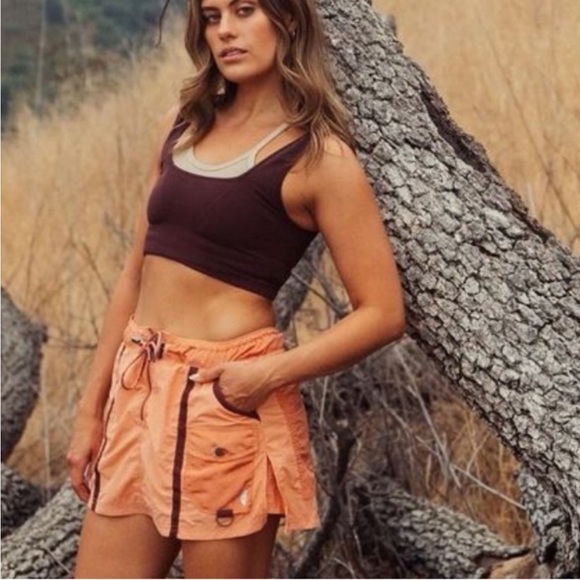 Free People Moonbeam Cargo Skort Color Orange Size Large - Picture 2 of 11
